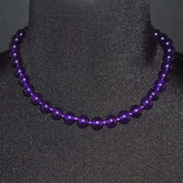 FBT - Dark Violet Purple Carnelian Gemstone Necklace - FashionByTeresa